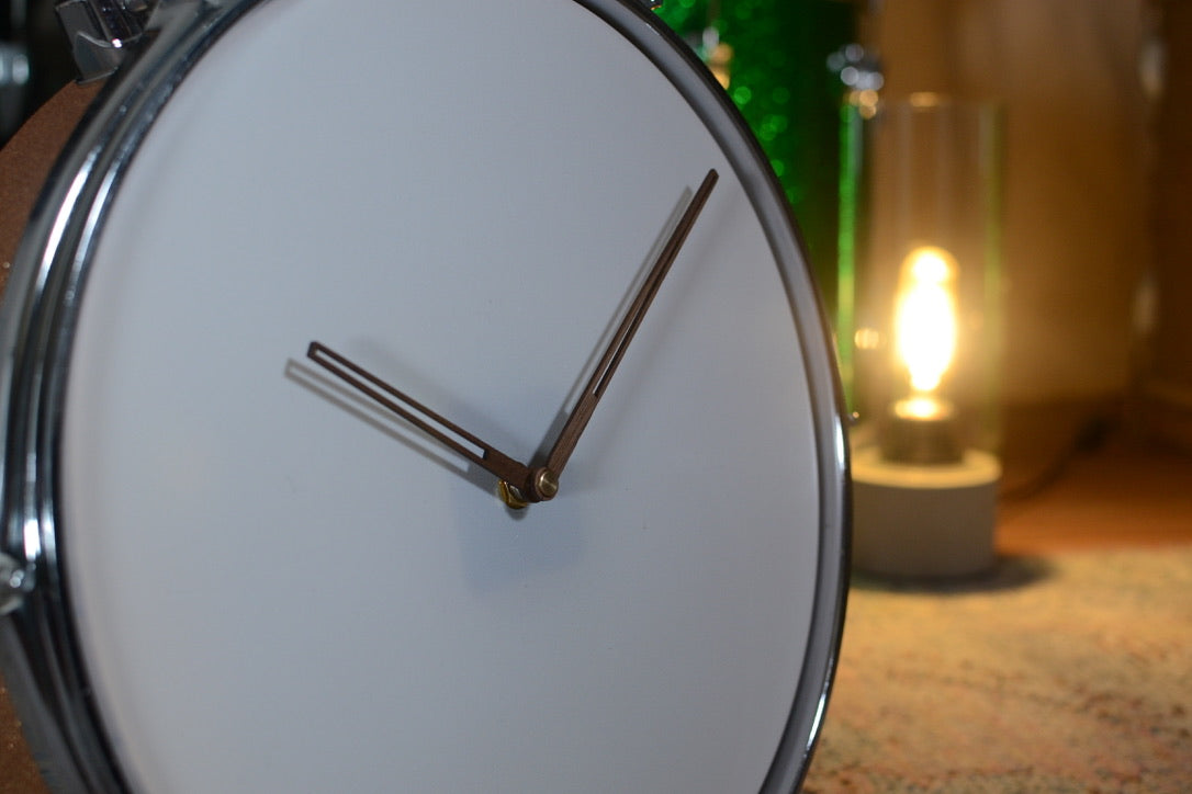 Wall Hanging 12" Drum Clock - Non-ticking - Champagne Sparkle