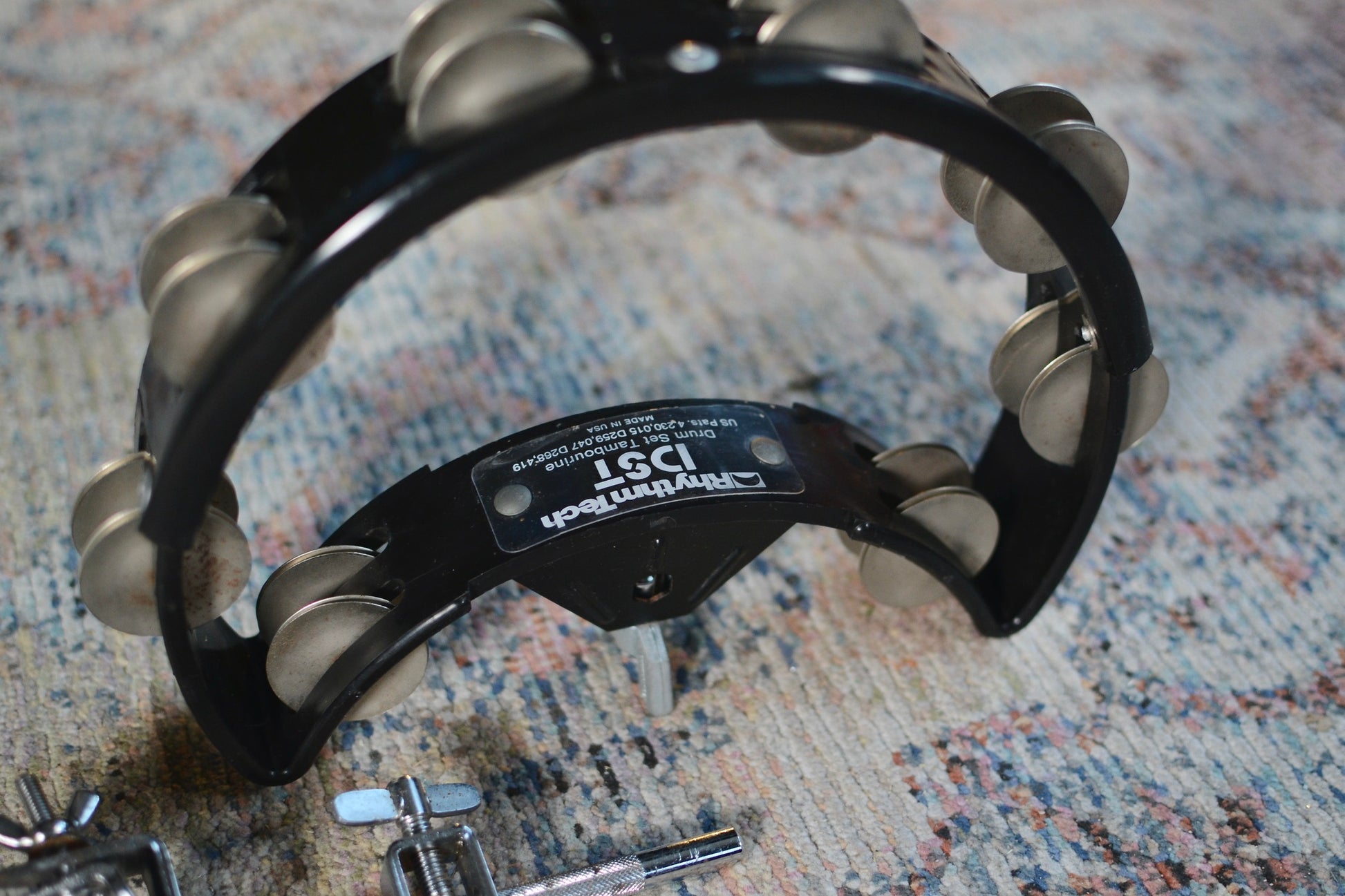 Rhythm Tech 'DST' Drum Set Tambourine with Bass Drum Mount - Black