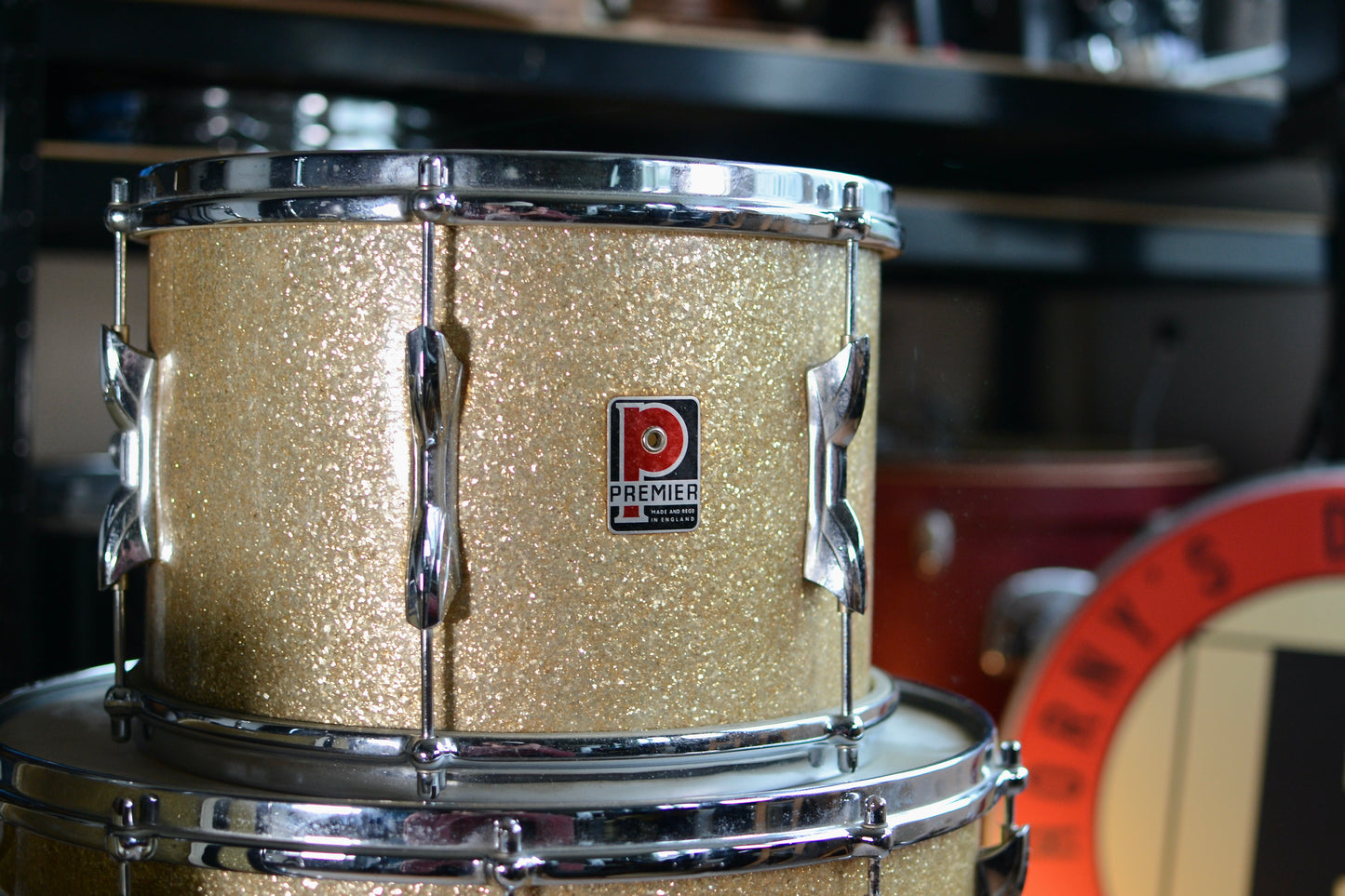 Premier '55' Vintage Drum Kit in Gold Sparkle 12/16/20" - 1960/1970s