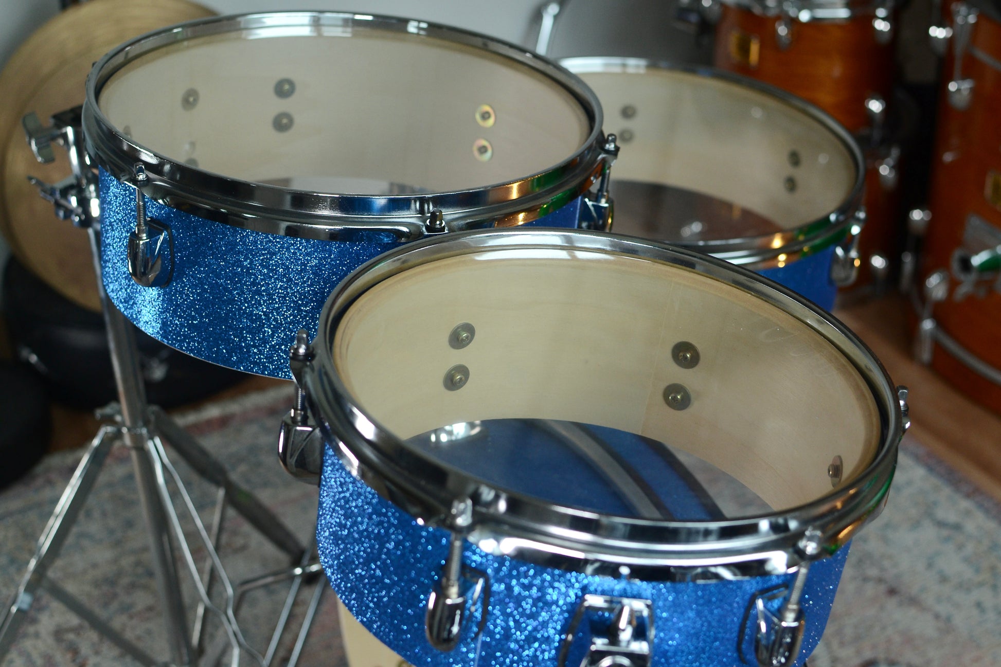 HD Custom 'Chop Kit' 4-piece Compact Drum Kit in Blue Sparkle