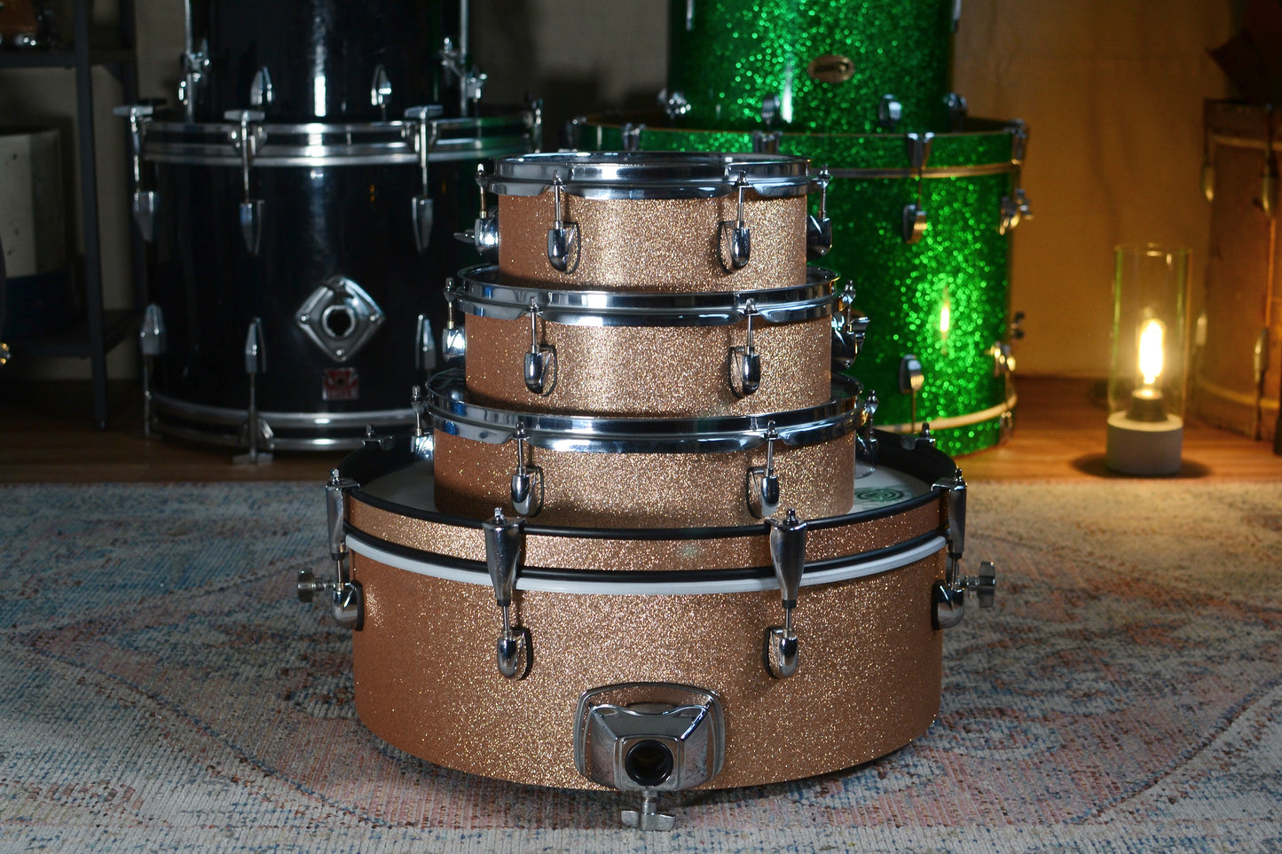 HD Custom 'Chop Kit' 4-piece Compact Drum Kit in Champagne Sparkle