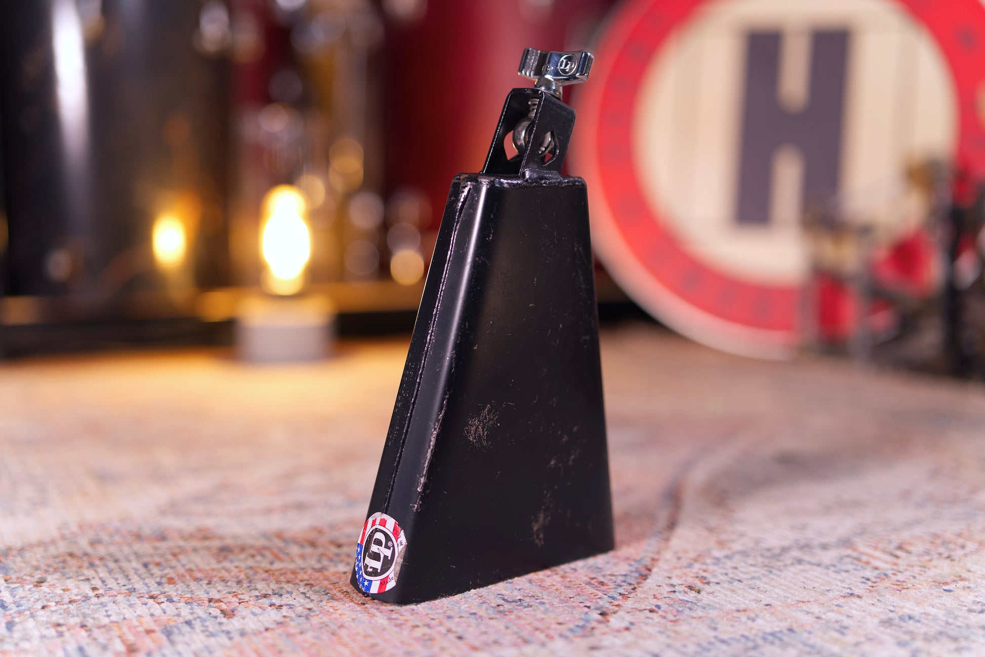 LP Latin Percussion Classic Rock Ridge Rider Cowbell with bass drum mount