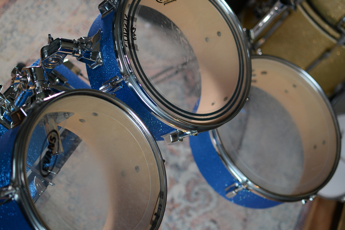 HD Custom 'Chop Kit' 4-piece Compact Drum Kit in Blue Sparkle
