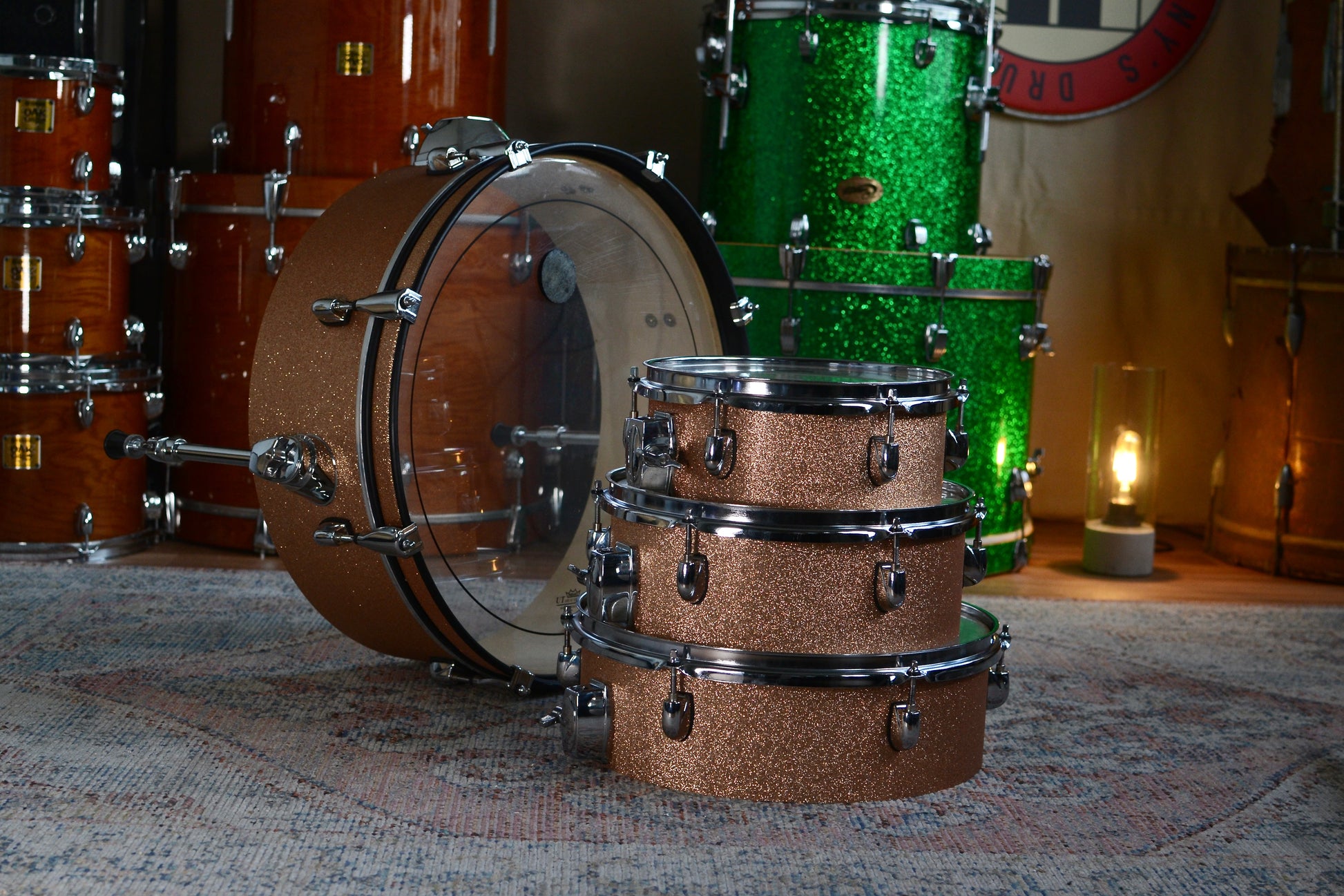 
HD Custom 'Chop Kit' 4-piece Compact Drum Kit in Champagne Sparkle