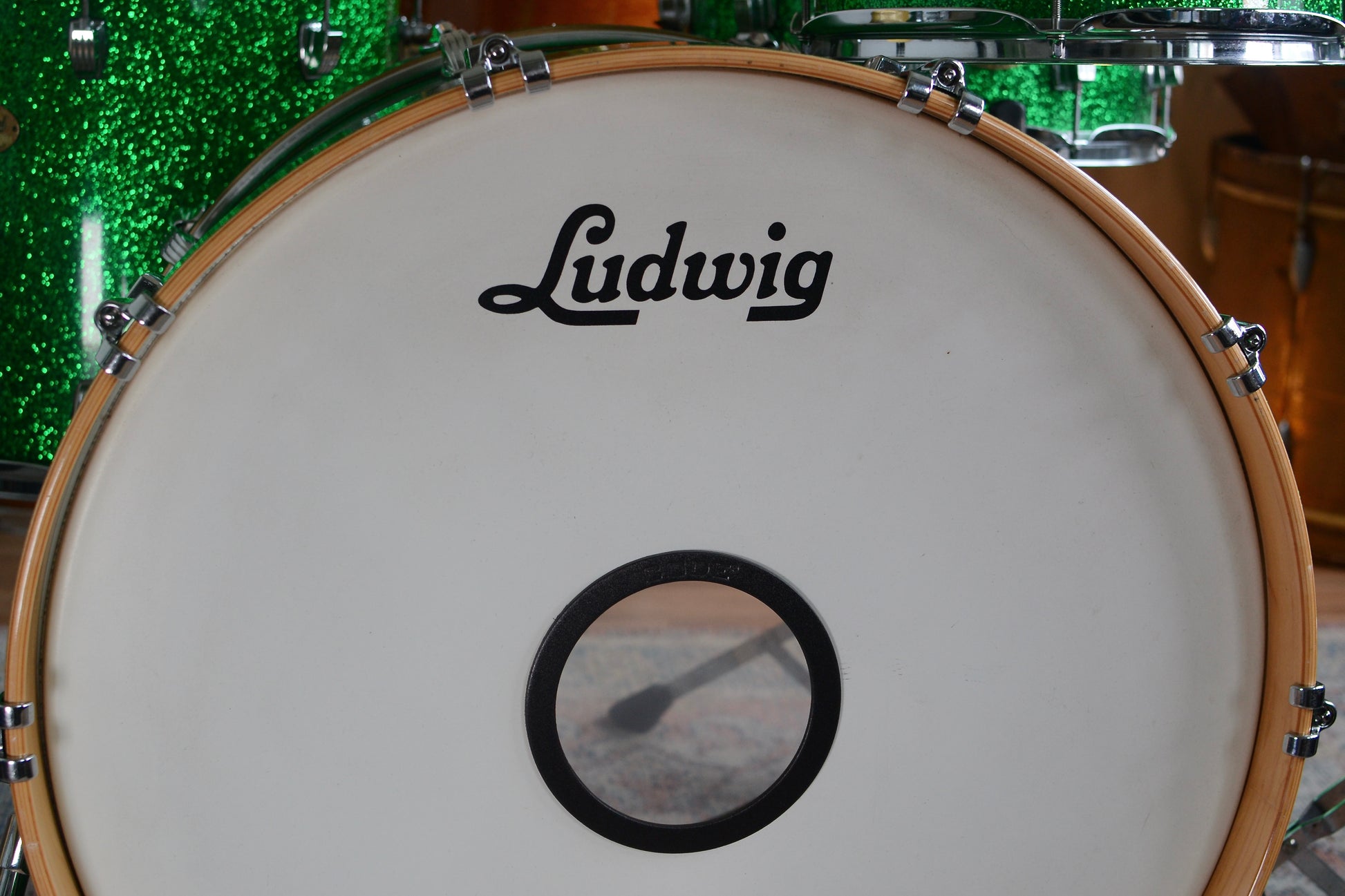 Ludwig Centennial 'Arena' 4-piece Drum Kit in Green Sparkle w/ Snare Drum - 2009