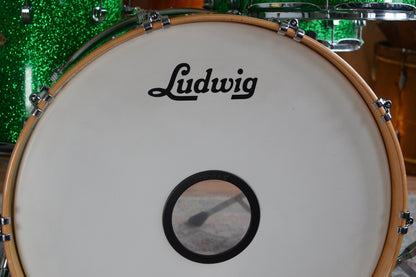 Ludwig Centennial 'Arena' 4-piece Drum Kit in Green Sparkle w/ Snare Drum - 2009