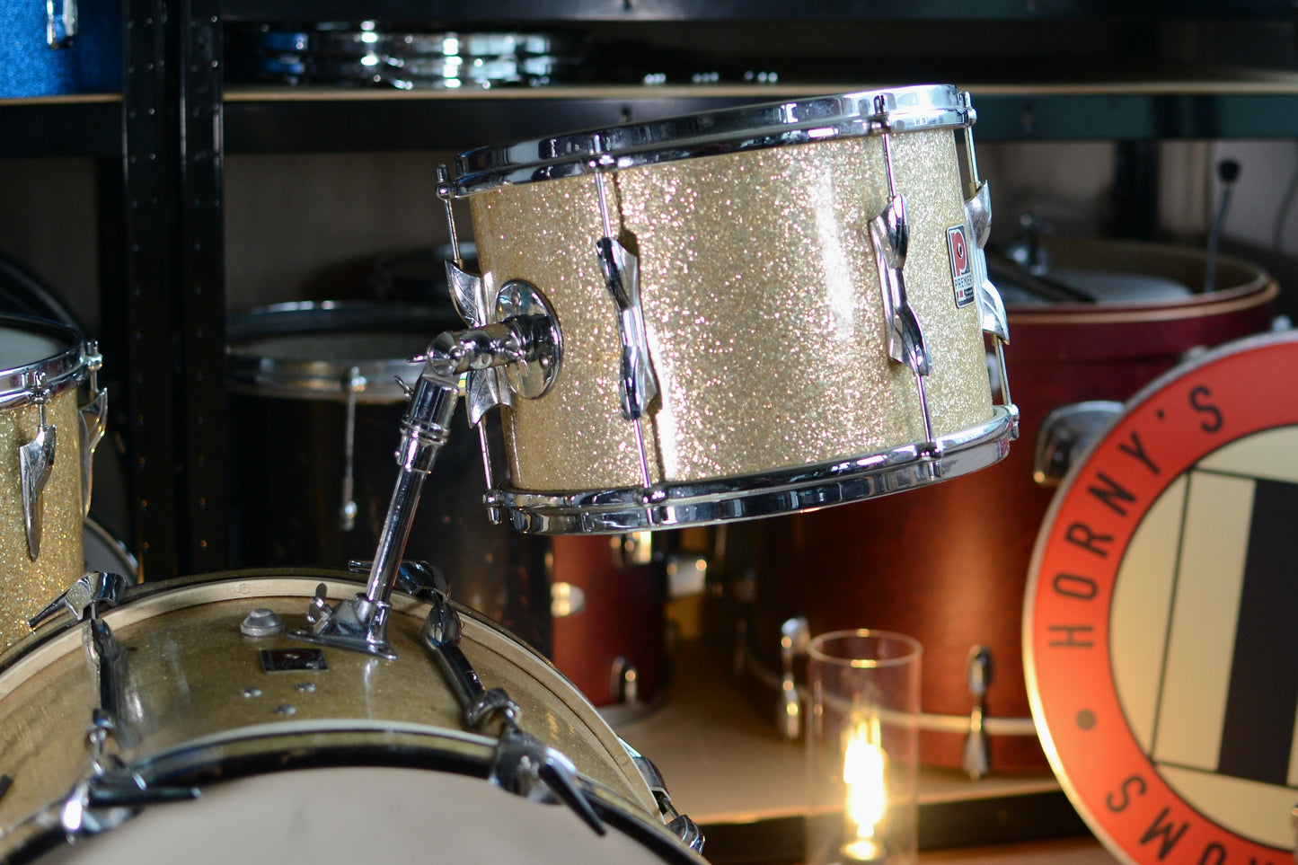 Premier '55' Vintage Drum Kit in Gold Sparkle 12/16/20" - 1960/1970s