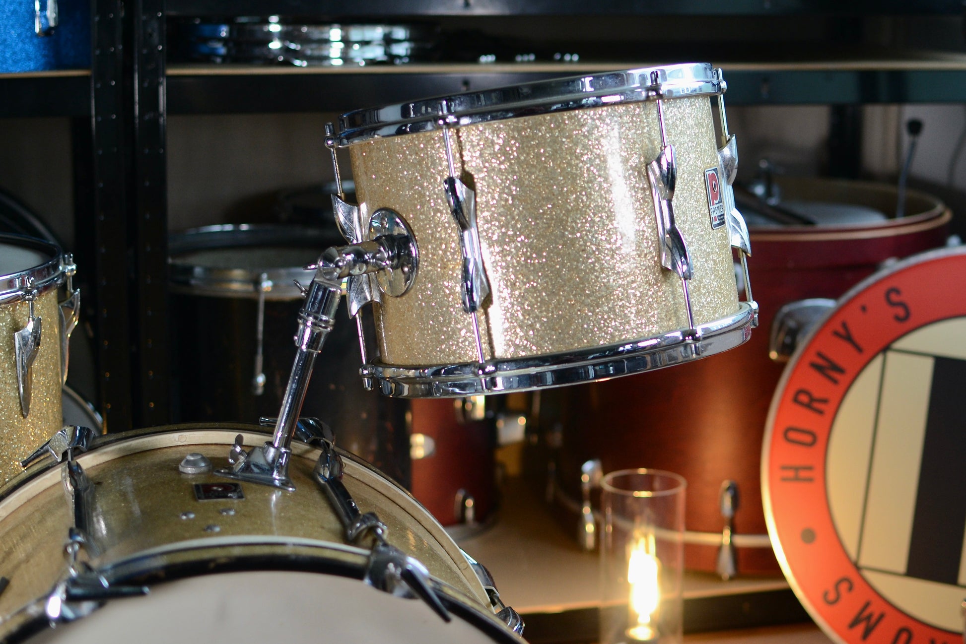Premier '55' Vintage Drum Kit in Gold Sparkle 12/16/20" - 1960/1970s