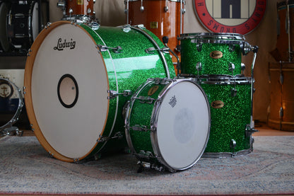 Ludwig Centennial 'Arena' 4-piece Drum Kit in Green Sparkle w/ Snare Drum - 2009
