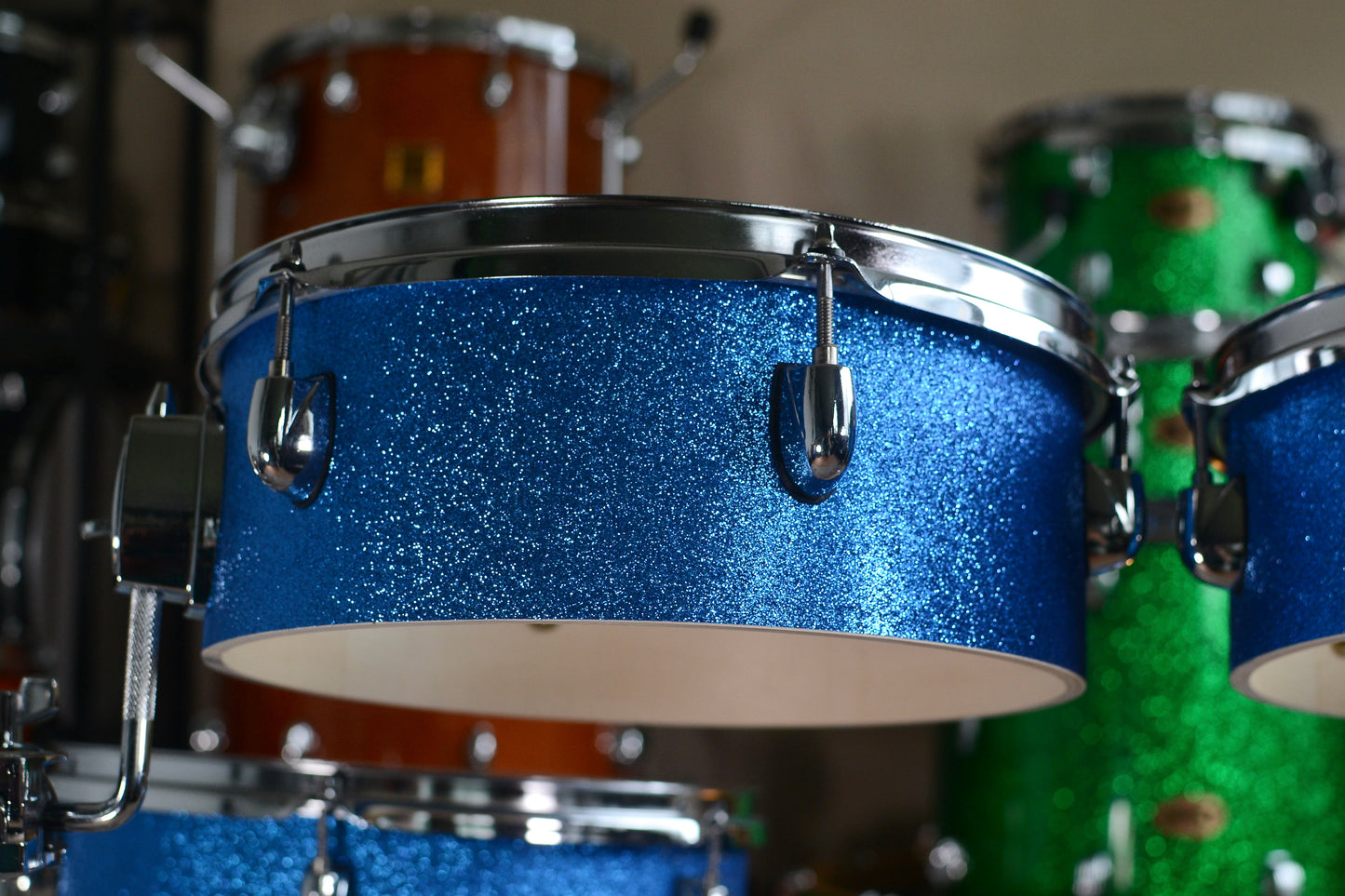 HD Custom 'Chop Kit' 4-piece Compact Drum Kit in Blue Sparkle