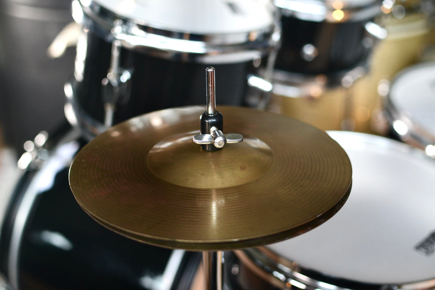 Childrens Drum Kit by Percussion Plus in Piano Black