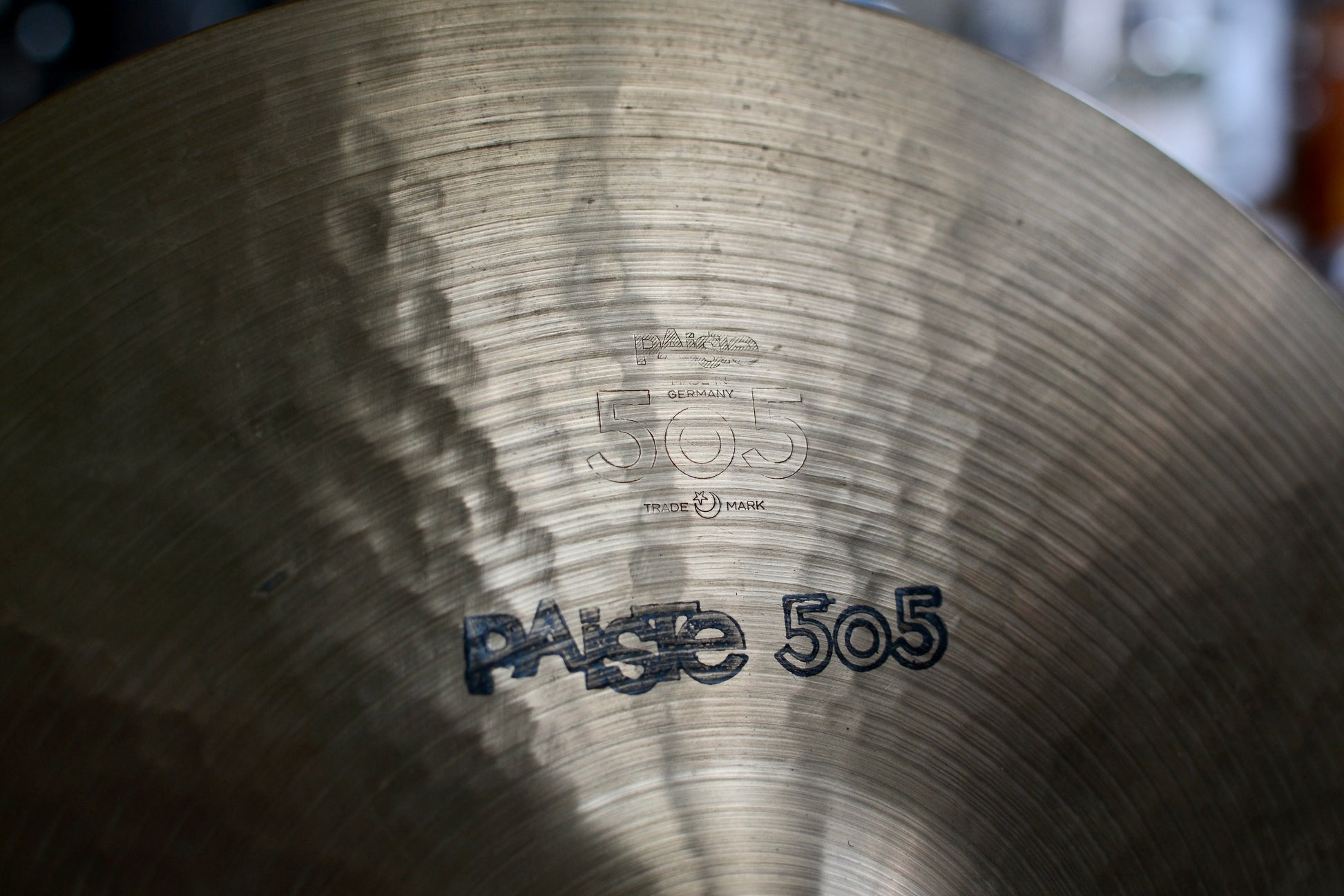 Paiste 505 14" Medium Hi-hat Cymbals 1980 Single Line Stamp German Made - VERY RARE - 699/984g