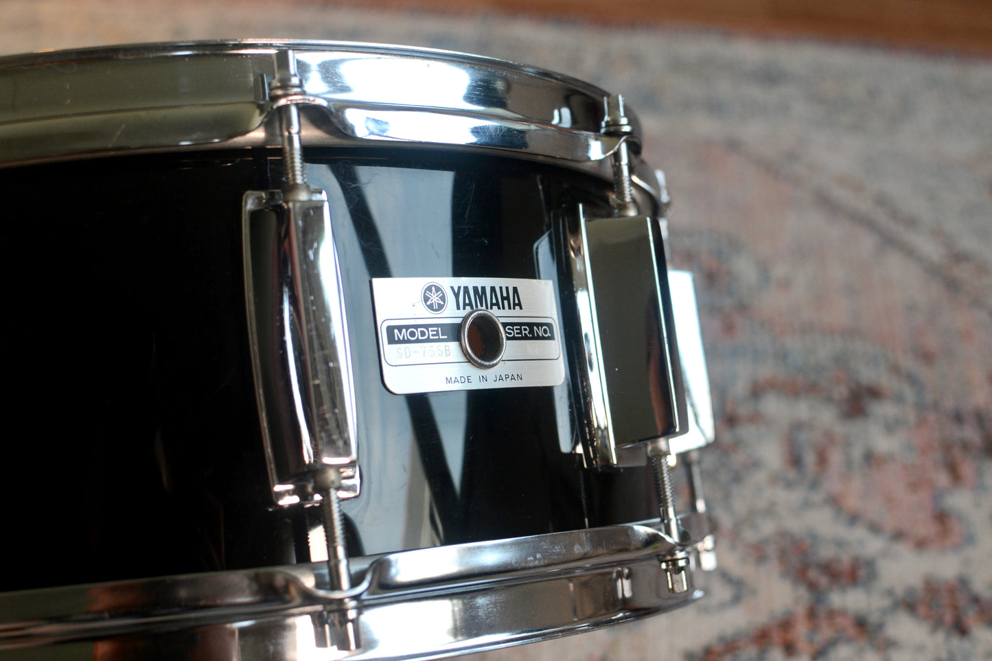 Yamaha 7000 Series 'SD-755B' 14x5" Vintage Snare Drum in Jet Black - 1979