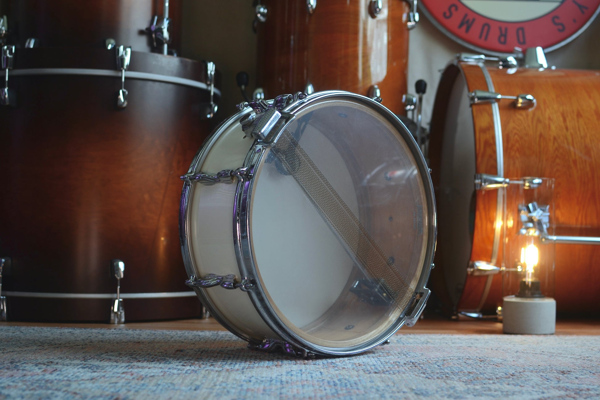 Premier ‘No.1’ Super Ace 14x5.5" Vintage Snare Drum in White Duroplastic - 1958