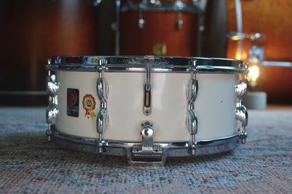 Premier ‘No.1’ Super Ace 14x5.5" Vintage Snare Drum in White Duroplastic - 1958