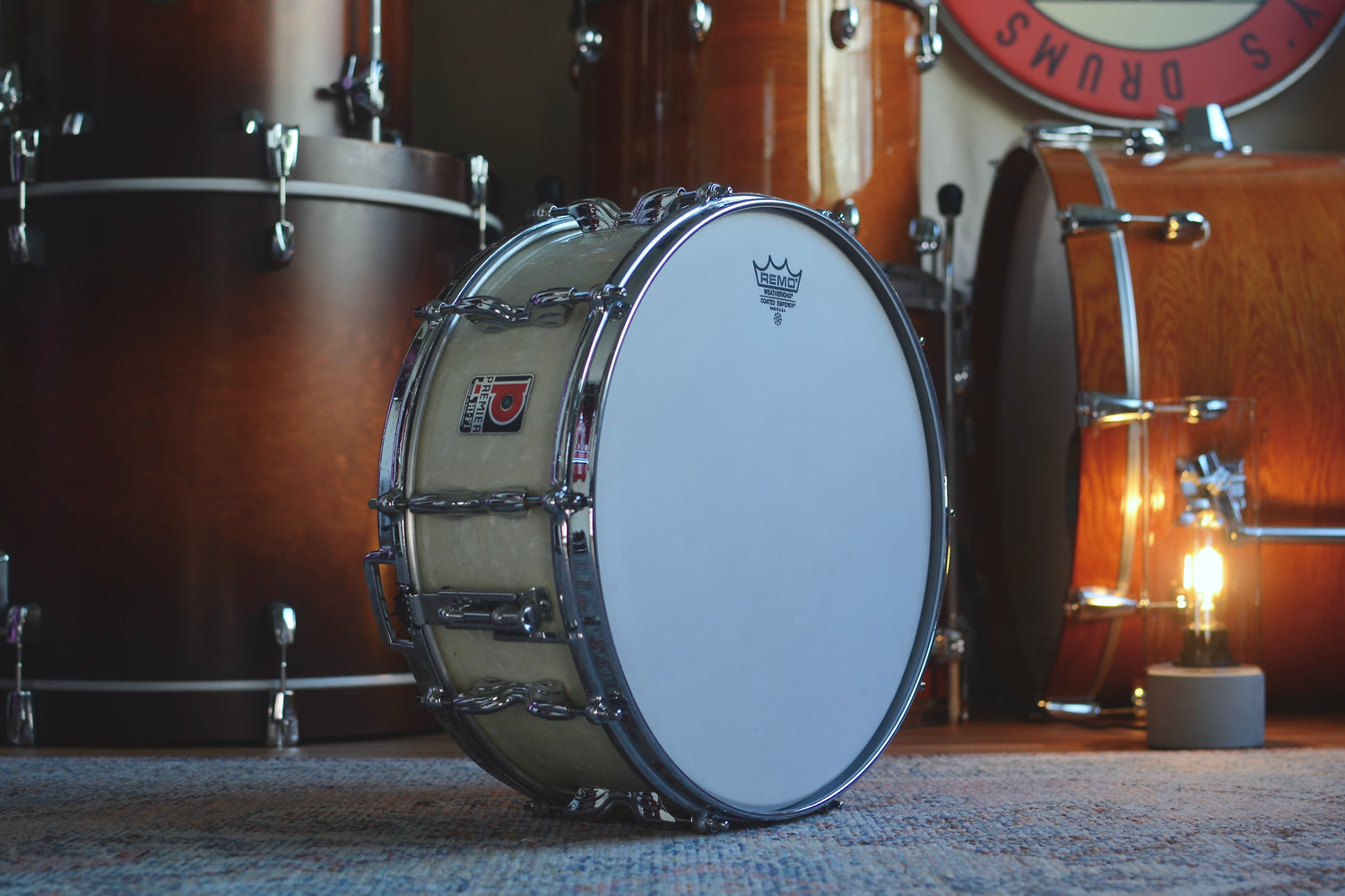 Premier Hi-Fi 14x5.5" Vintage Birch Snare Drum in White Marine Pearl - 1960