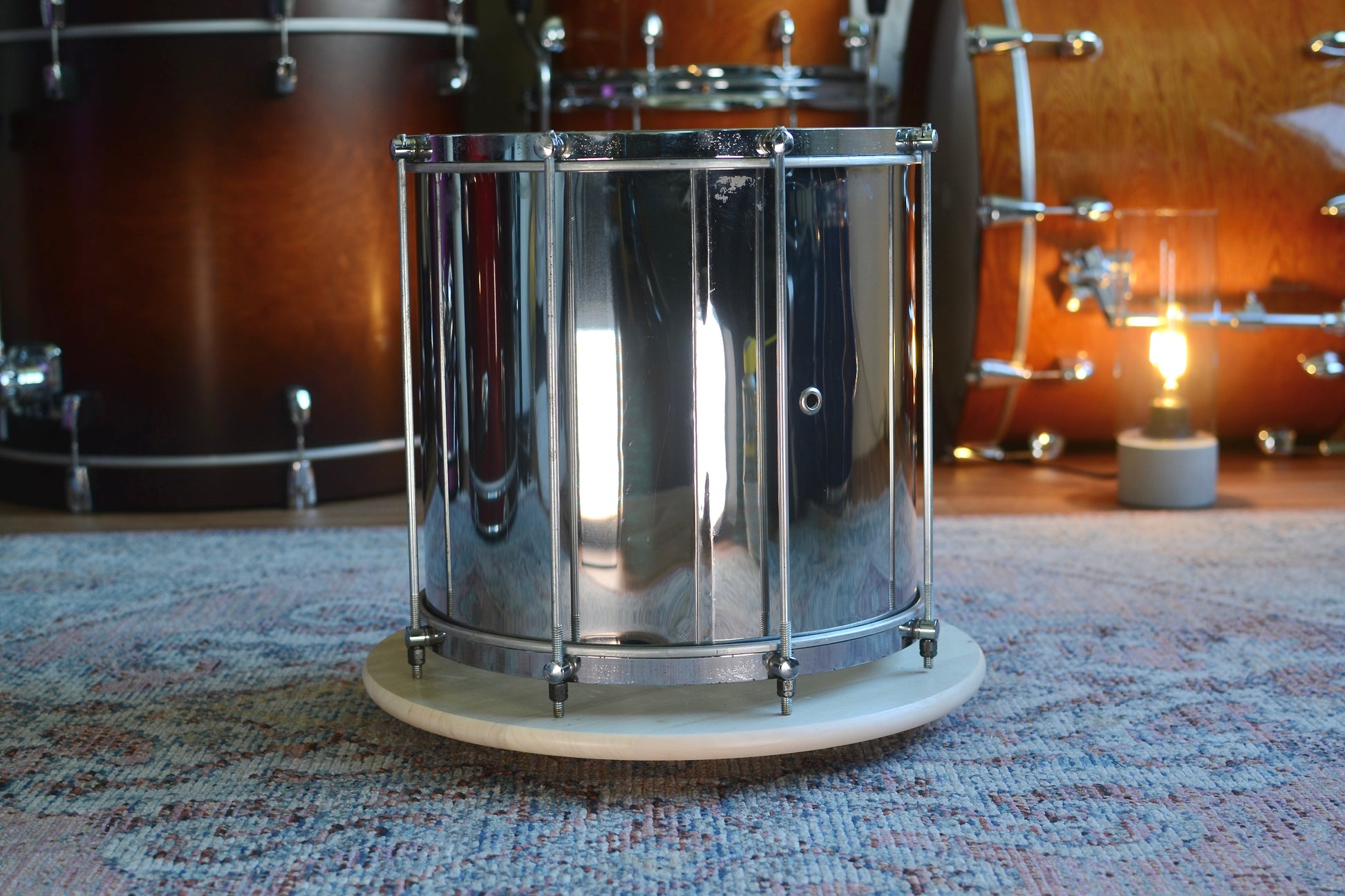 GOPE 12"x30cm Repinique Samba Drum in Mirror Chrome