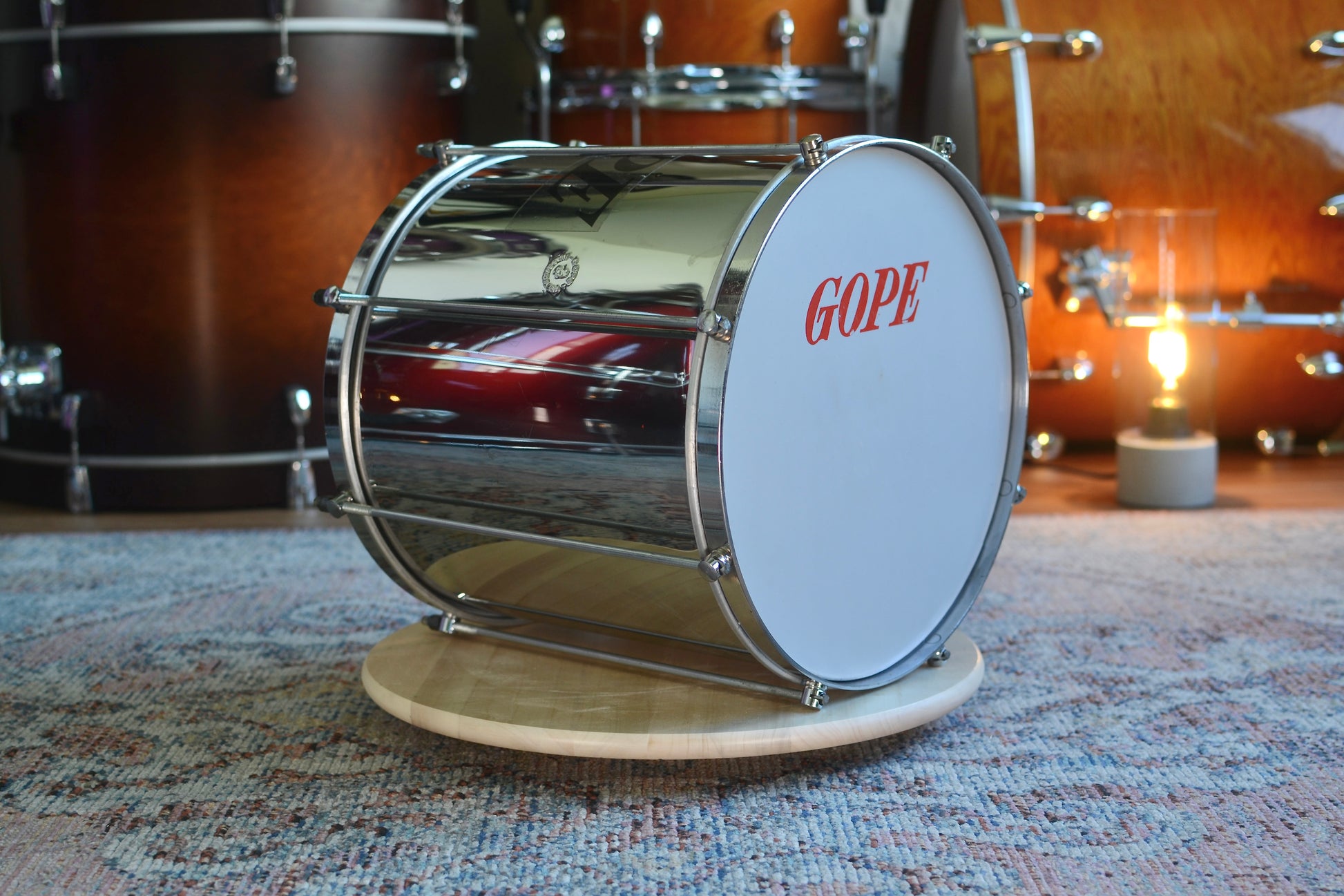 GOPE 12"x30cm Repinique Samba Drum in Mirror Chrome