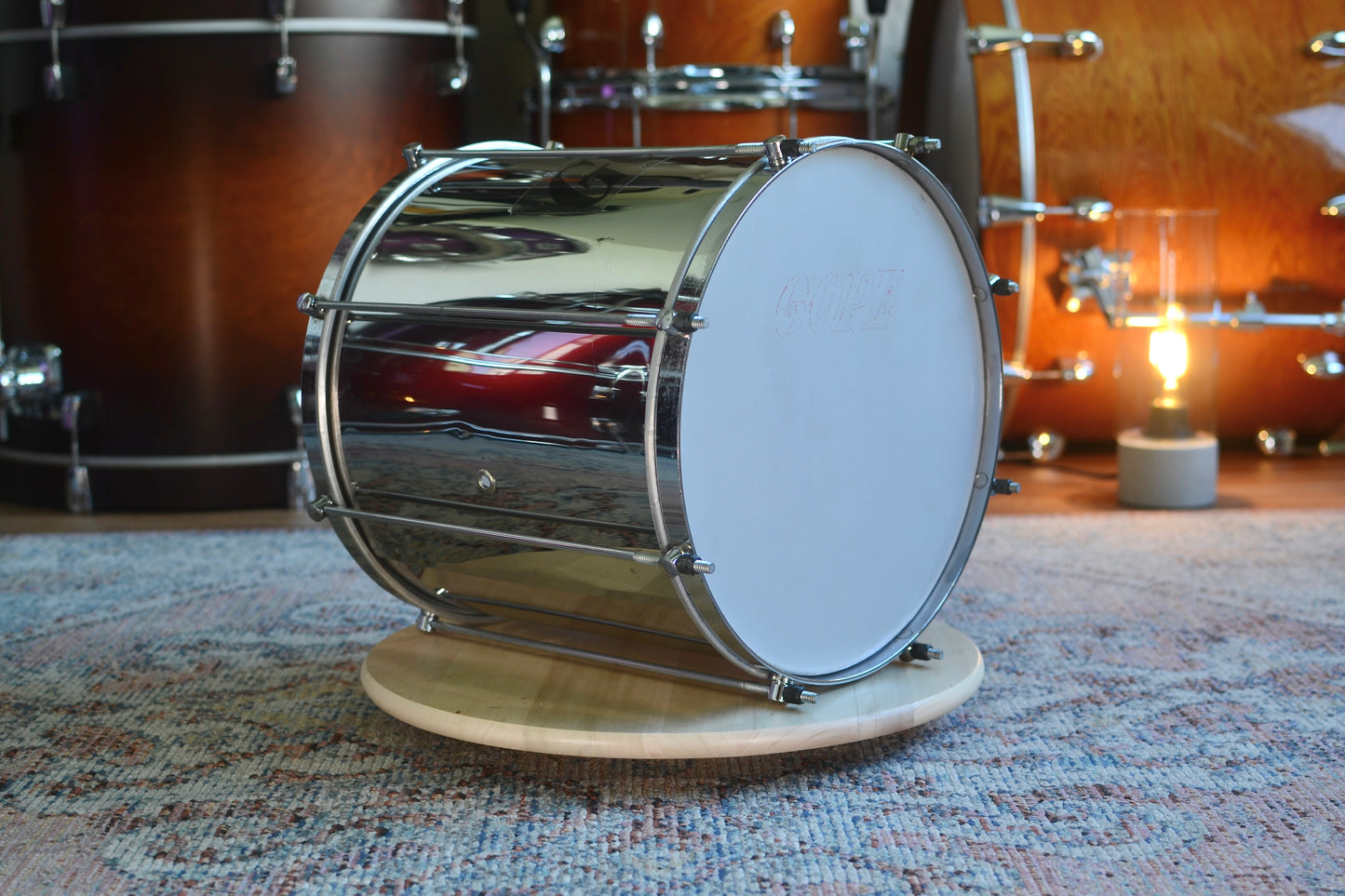 GOPE 12"x30cm Repinique Samba Drum in Mirror Chrome