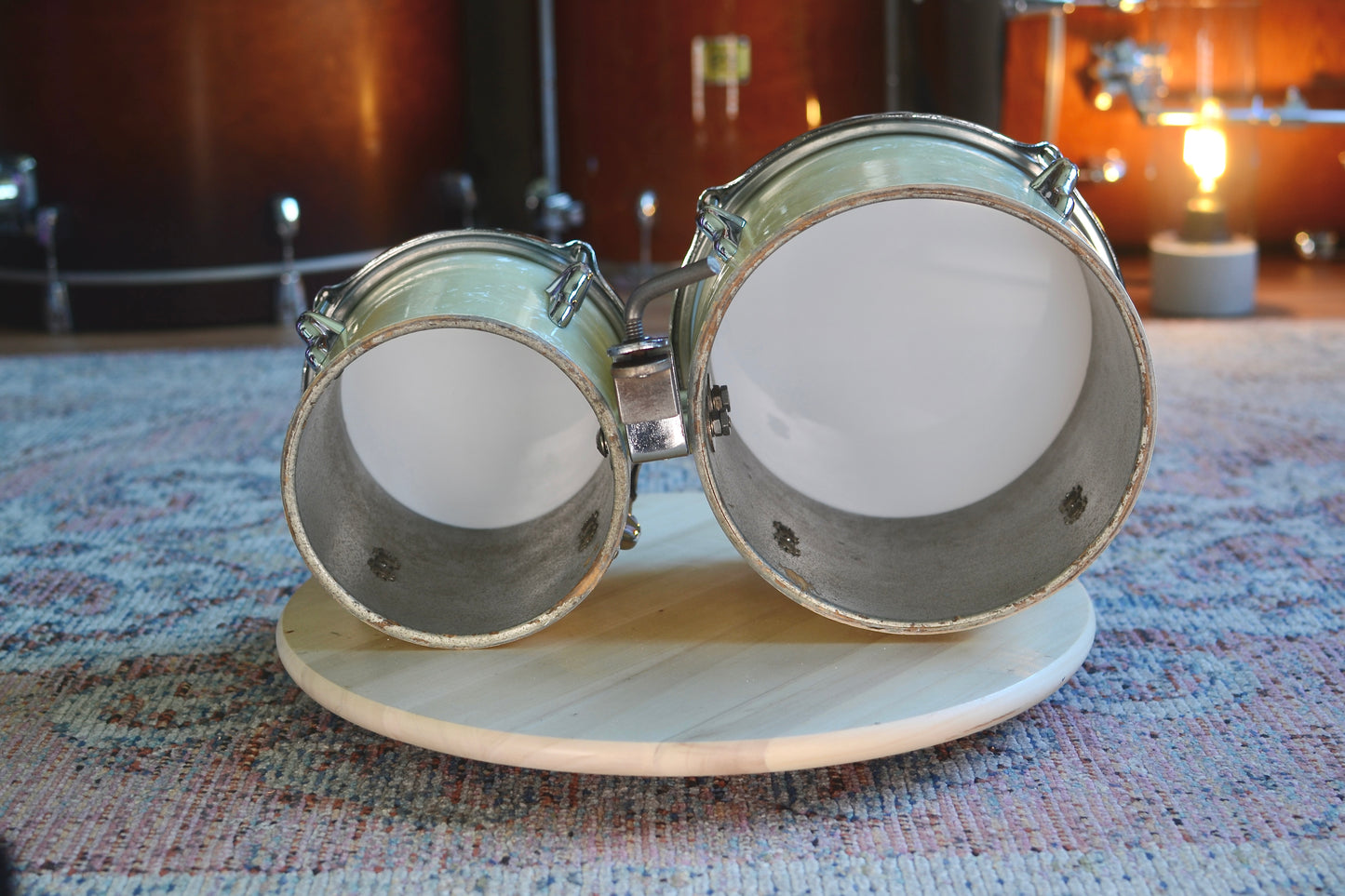 Olympic (Premier) 6 & 8" Drum Bongos in White Marine Pearl -  1950s