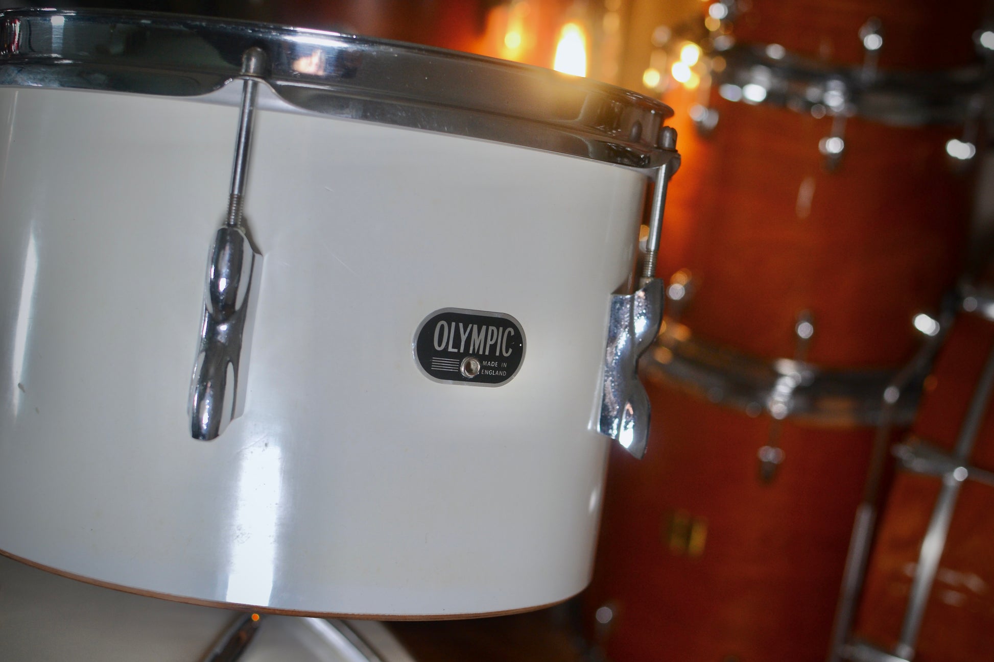 Olympic (Premier) Vintage Drum Kit 12/16/20" in White Duroplastic - 1966