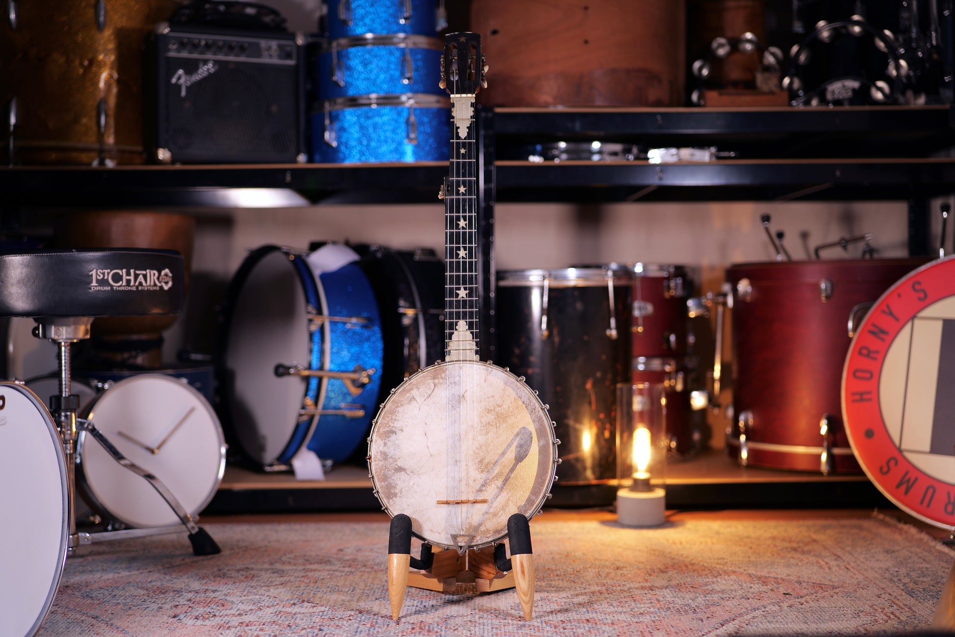 E. J. Ward Maker Liverpool Vintage 5-String Open Back Banjo