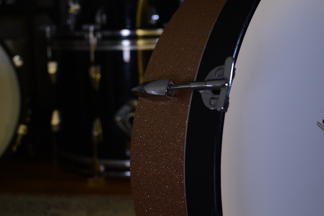 Large 22" Statement Drum Clock - Backlit & Non-ticking - Champagne Sparkle