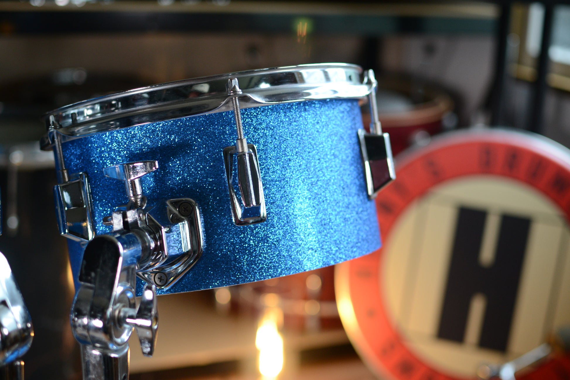 HD Custom 'Chop Kit' 4-piece Compact Drum Kit in Blue Sparkle