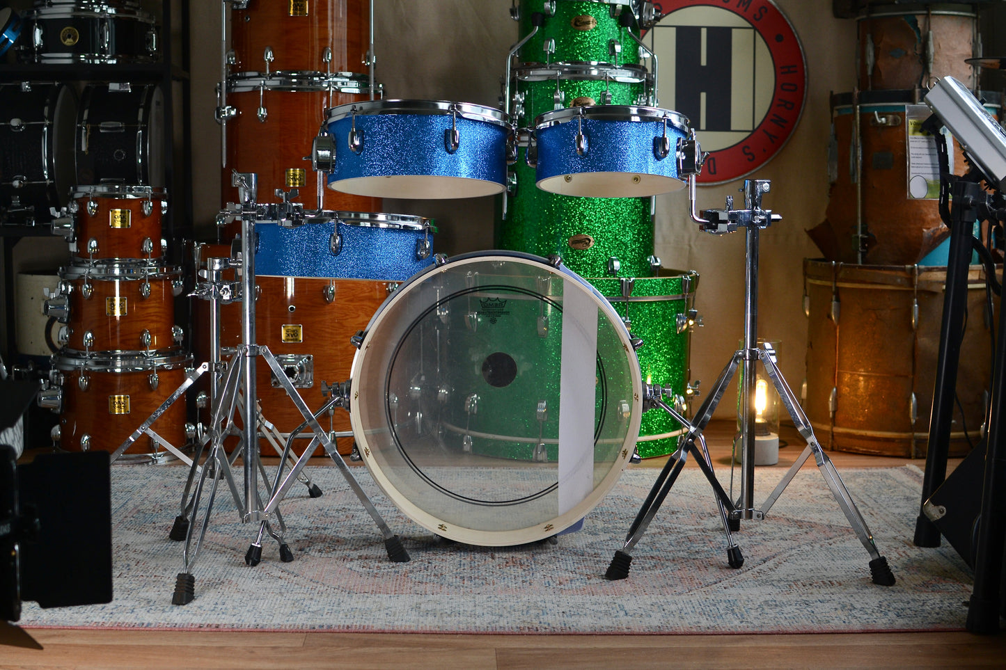 HD Custom 'Chop Kit' 4-piece Compact Drum Kit in Blue Sparkle