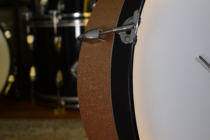 Large 22" Statement Drum Clock - Backlit & Non-ticking - Champagne Sparkle