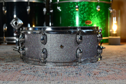 HD Custom 14x5.5" Snare Drum in Silver Sparkle Vinyl Finish