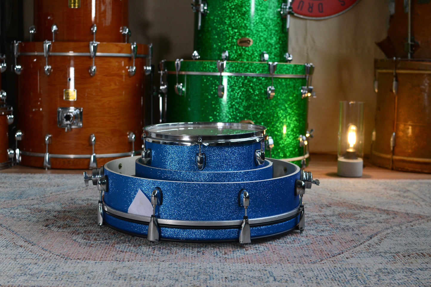 HD Custom 'Chop Kit' 4-piece Compact Drum Kit in Blue Sparkle