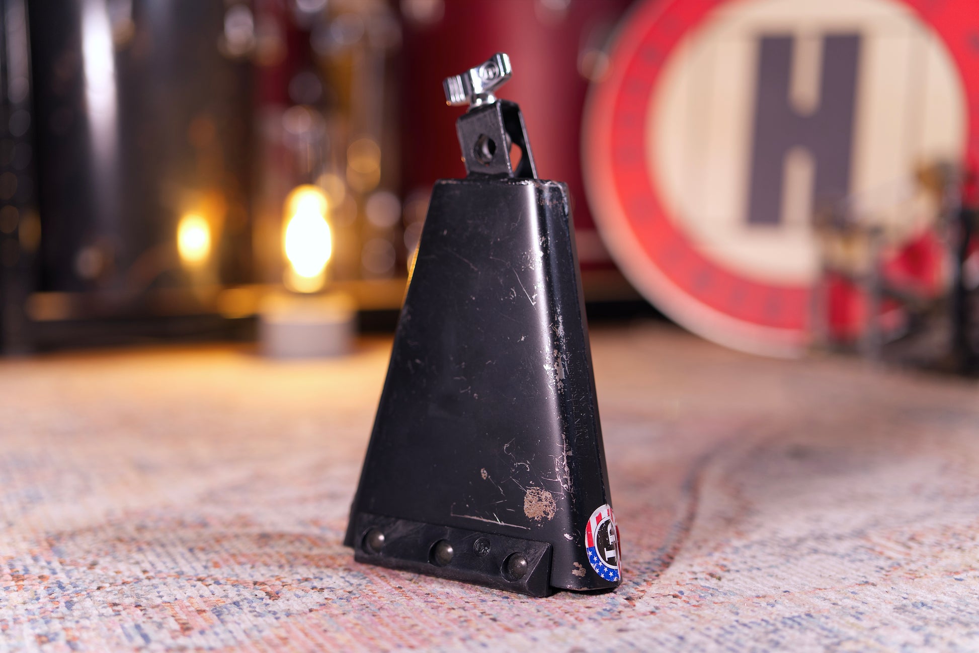 LP Latin Percussion Classic Rock Ridge Rider Cowbell with bass drum mount