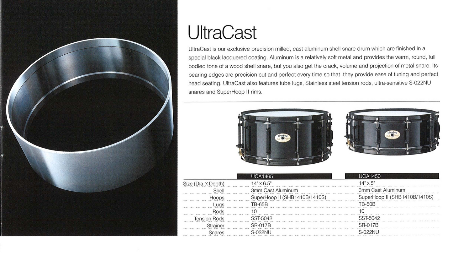 Pearl Ultracast 'UCA1465' 14x6.5" Cast Aluminium Snare Drum - 2002