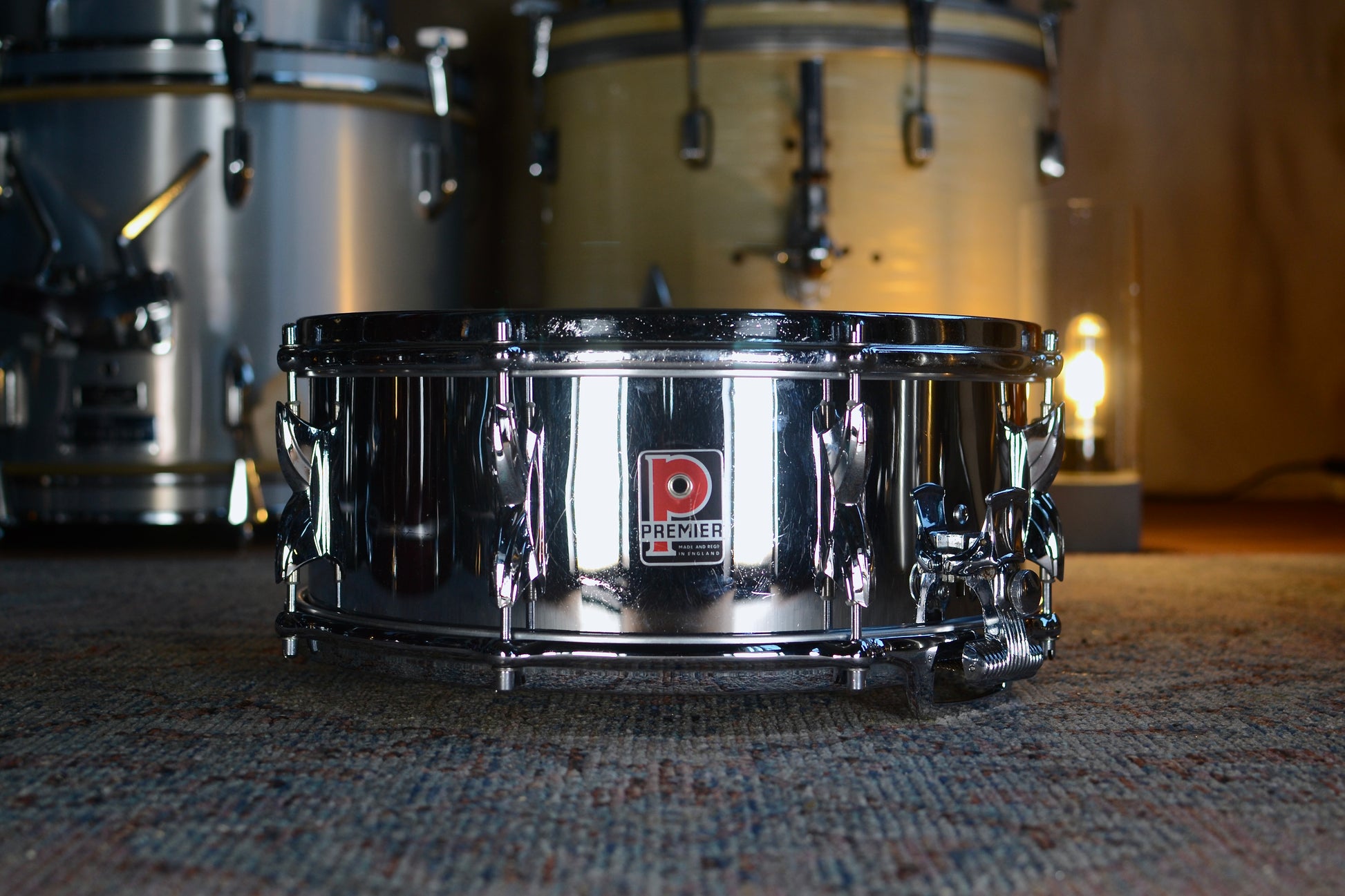 Premier ‘Royal Ace’ 14x5.5" Vintage Chrome Over Brass Snare Drum - Late 1960s