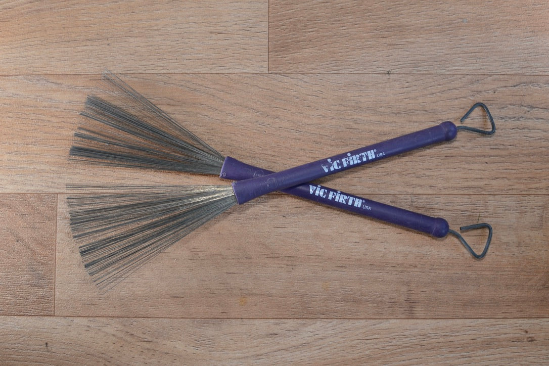Vic Firth Heritage Brushes - Retractable - Steel Wire - Purple Handle