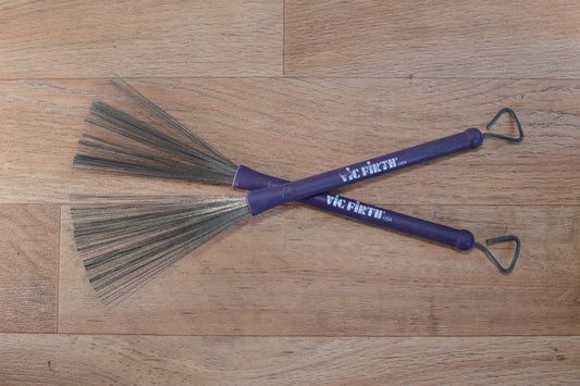 Vic Firth Heritage Brushes - Retractable - Steel Wire - Purple Handle