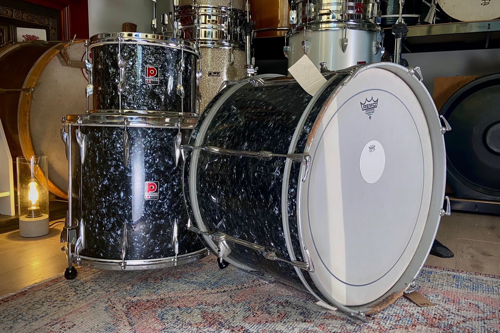 Premier '57' Vintage Drum Kit in Black Marine Pearl - Late 1960s