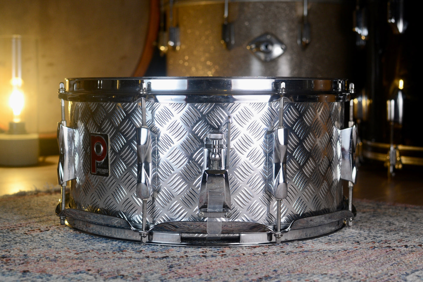 Premier APK 14x6.5" Birch Snare Drum in 'Diamond Plate' Vinyl Wrap