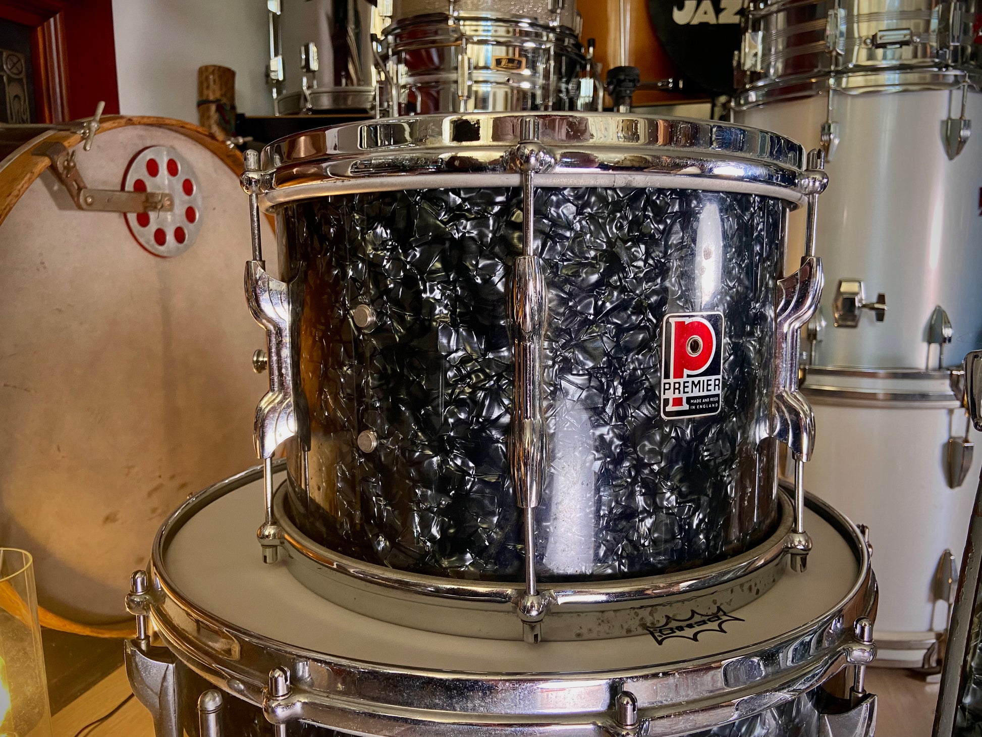 Premier '57' Vintage Drum Kit in Black Marine Pearl - Late 1960s