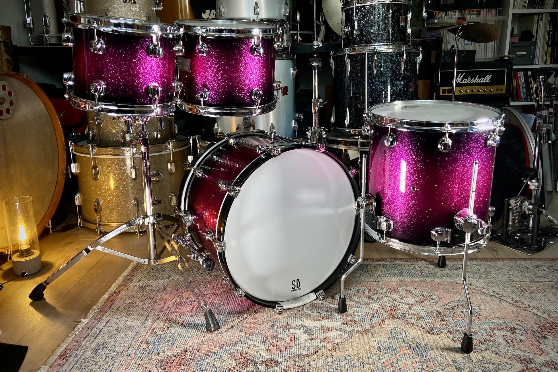 Mapex Saturn Series Fusion Drum Kit in Electric Berry Burst Sparkle - 20/10/12/14"