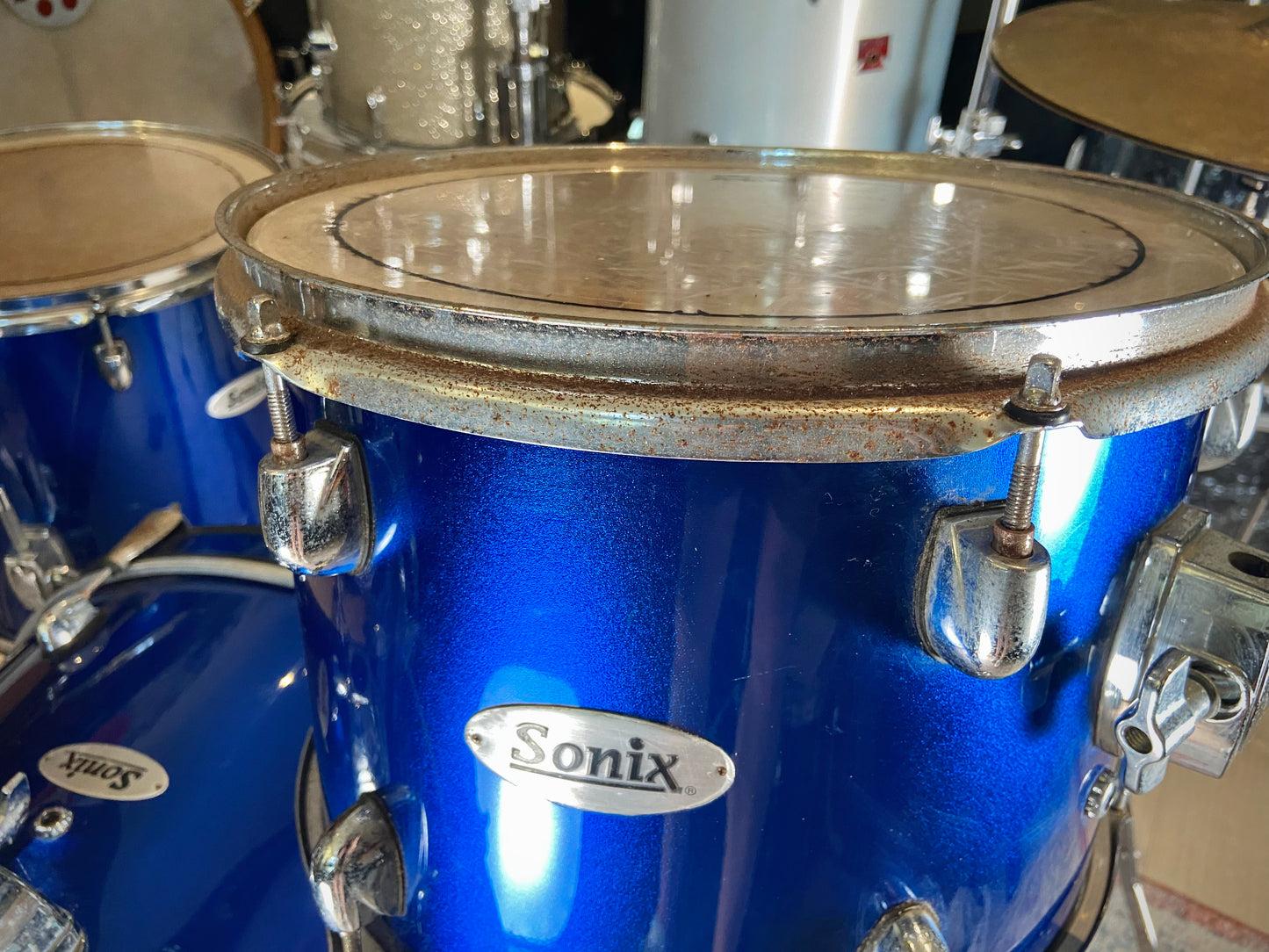 Sonix Complete Drum Kit with Snare, Hardware & Cymbals in Blue