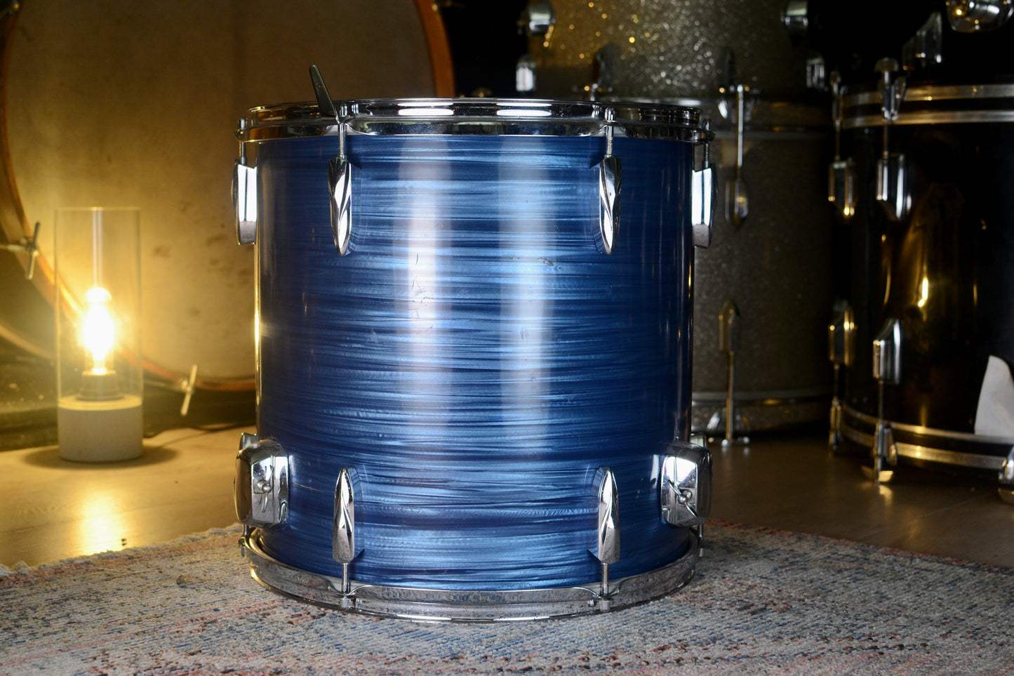 Premier Olympic 14" x 14" Floor Tom in Blue Silk Pearl - 1970s