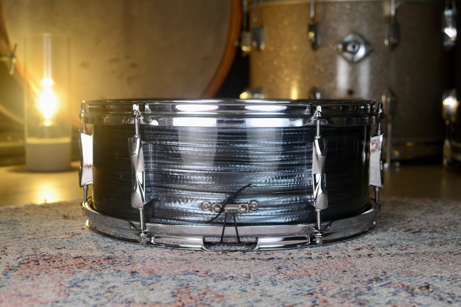 Premier Olympic '1182' Mahogany Snare Drum in Grey Silk Pearl - 1971