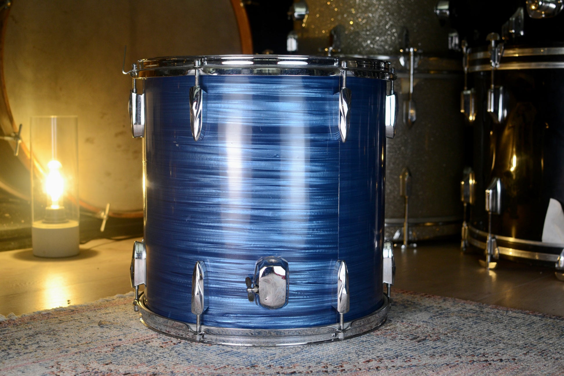 Premier Olympic 14" x 14" Floor Tom in Blue Silk Pearl - 1970s