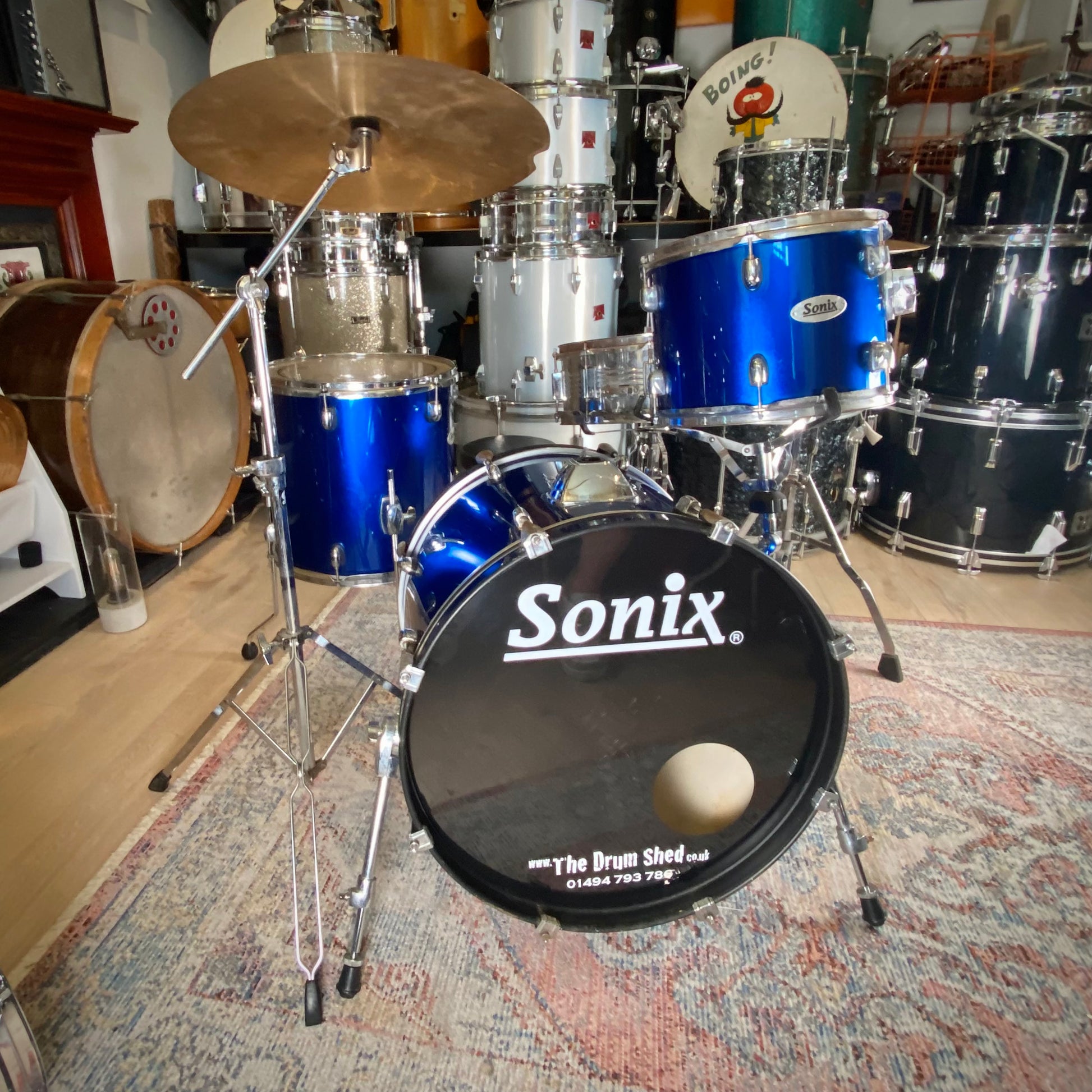 Sonix Complete Drum Kit with Snare, Hardware & Cymbals in Blue