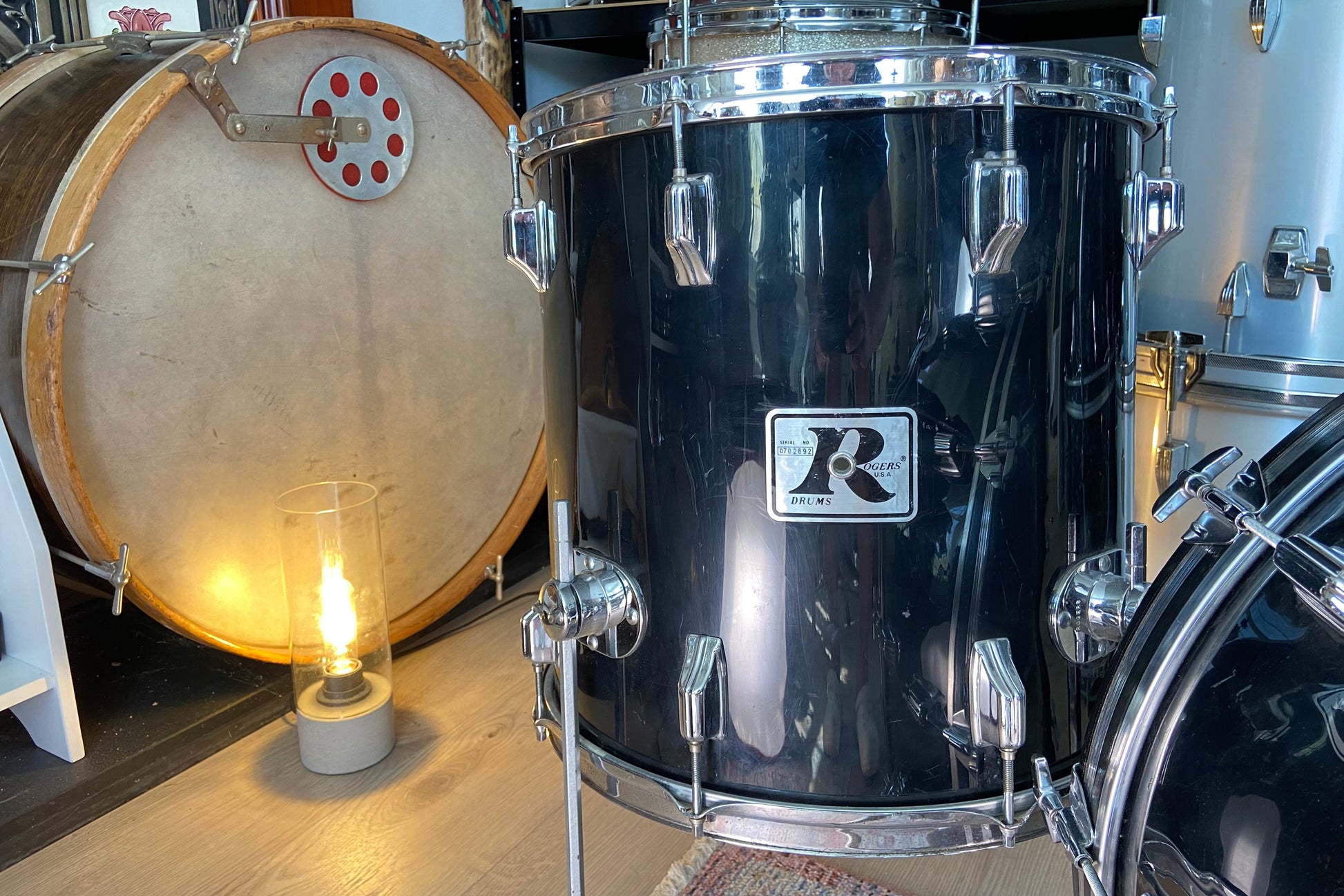 Rogers 'Starlighter' Vintage 13/16/22" Drum Kit in Ebony - 1976