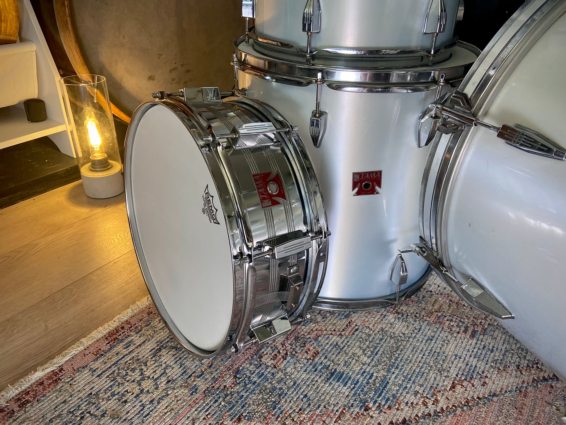 Tama Red Badge Swingstar 'SS-50DX' Drum Kit In Metallic White - 1977