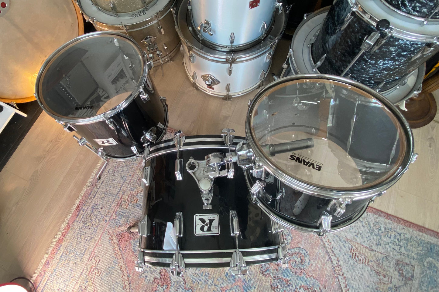 Rogers 'Starlighter' Vintage 13/16/22" Drum Kit in Ebony - 1976