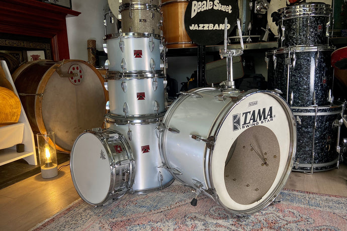 Tama Red Badge Swingstar 'SS-50DX' Drum Kit In Metallic White - 1977